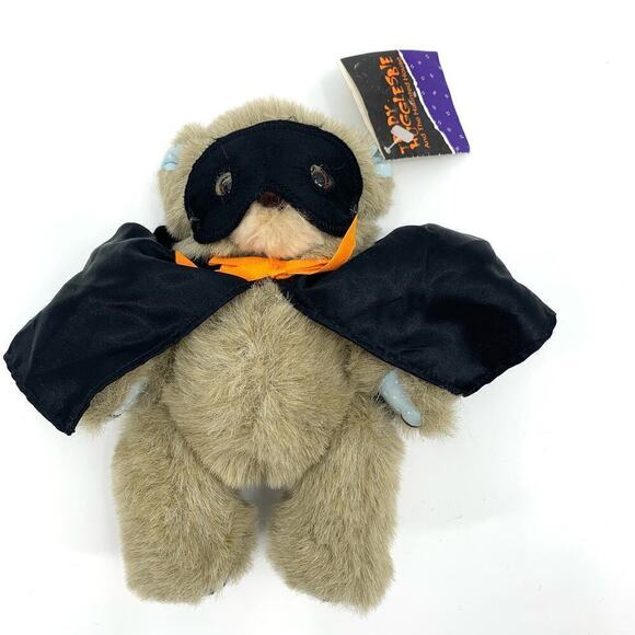 VTG ‘90 Gibson Greetings Masked w/Cape 5” Teddy Bear Plush NOS Teddy Hugglesbie - Picture 3 of 7